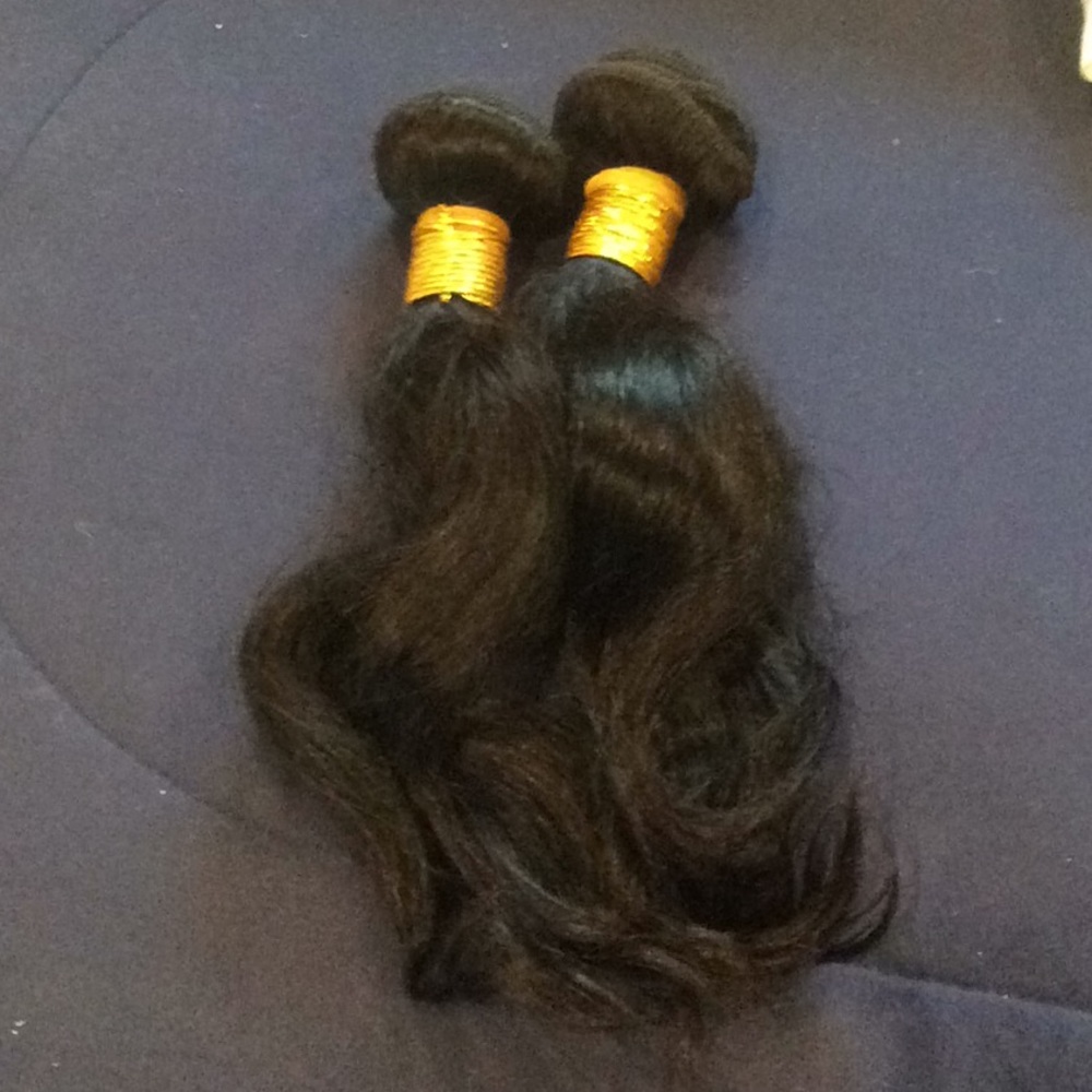 2pc black 100% human hair bundles